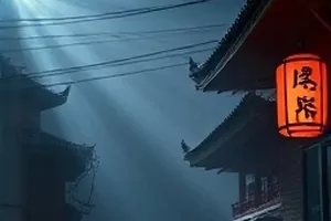 《半城烟雨》古装长街雨景剧照